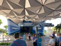 The entrance to Disney World EPCOT theme park where employees scan the guests tickets and biometric finger scan Royalty Free Stock Photo
