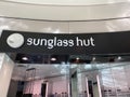 A Sunglass Hut retail store at an indoor mall