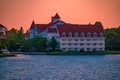 Disney`s Grand Floridian Resort & Spa on beautiful sunset background at Walt Disney World 2 Royalty Free Stock Photo