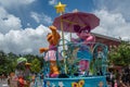 Abby Cadabby and Zoe on colorful float at Seaworld 1 Royalty Free Stock Photo