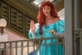 Ariel waving from the balcony at Walt Disney World Railroad at Magic Kingdom 123