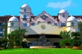 Beatiful Illustration Photography of California mission-style facade at Hard Rock Hotel.