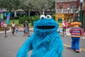 Cookie Monster dancing in Sesame Street Party Parade at Seaworld 5. Royalty Free Stock Photo