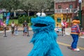 Cookie Monster dancing in Sesame Street Party Parade at Seaworld 4 Royalty Free Stock Photo