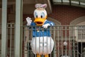 Donald Duck waving from the balcony at Walt Disney World Railroad at Magic Kingdom 402 Royalty Free Stock Photo