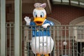 Donald Duck waving from the balcony at Walt Disney World Railroad at Magic Kingdom 401 Royalty Free Stock Photo