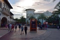 Glamorous stores in shopping mall at Lake Buena Vista