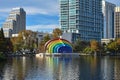 Panoramic view of Walt Disney Amphitheater on Lake Eola Park at downtown area 8 Royalty Free Stock Photo