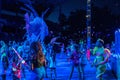 People enjoying Club Sea Glow family friendly dance party in Electric Ocean at Seaworld 15. Royalty Free Stock Photo