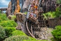 People having fun Expedition Everest rollercoaster during vacation summer, at Animal Kingdom 215