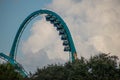 People having fun loop in amazing Kraken rollercoaster at Seaworld 63 Royalty Free Stock Photo