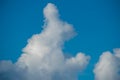Rabbit shaped cloud on bluelight sky background.
