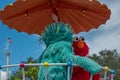 Rosita and Elmo on colorful float at Seaworld 2 Royalty Free Stock Photo