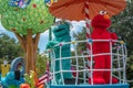 Rosita and Elmo on colorful float in Sesame Street Party Parade at Seaworld 3 Royalty Free Stock Photo