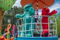 Rosita and Elmo on colorful float in Sesame Street Party Parade at Seaworld 5 Royalty Free Stock Photo