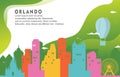 Orlando Florida City Building Cityscape Skyline Dynamic Background Illustration Royalty Free Stock Photo