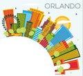 Orlando Florida City Skyline with Color Buildings, Blue Sky and Royalty Free Stock Photo