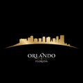 Orlando Florida city silhouette black background