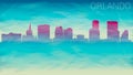 Orlando Florida City USA Silhouette vector Skyline. Broken Glass Abstract Geometric Dynamic Textured. Banner Background. Colorful