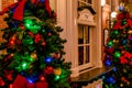 Christmas trees in vintage Railroad Station at Magic Kingdom 74.