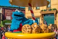 Cookie Monster in Sesame Street Christmas Parade at Seaworld 97