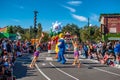 Grover , Big Bird and dancers in Sesame Street Christmas Parade at Seaworld 16 Royalty Free Stock Photo