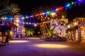 Illuminated vintage street in Africa Land at Animal Kingdom 115