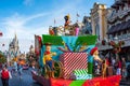 Parade in Main Street USA at The Magic Kingdom, Walt Disney World. Royalty Free Stock Photo