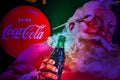 Vintage Coca Cola sign on Christmas Celebration at Seaworld 3. Royalty Free Stock Photo