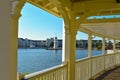 Beautiful view from lovely Victorian ride on dockside at Lake Buena Vista area.