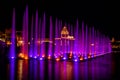 Colorful dancing waters at Universal Studios