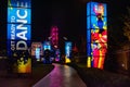 Illuminated Blue Man Group signs at Universals Citywalk 4 Royalty Free Stock Photo