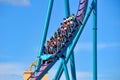 People having fun amazing Mako rollercoaster at Seaworld Theme Park 5