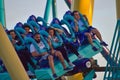 People having fun terrific Kraken rollercoaster at Seaworld Theme Park 8