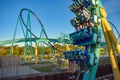 People having fun terrific Kraken rollercoaster at Seaworld Theme Park 5