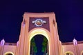 Top view of Universal Studios arch at night in Universal Studios area 3 Royalty Free Stock Photo