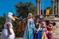 Mickey, Minnie , Anna, Elsa y Olaf in Mickeys Royal Friendship Faire in Magic Kingdom 13 Royalty Free Stock Photo