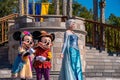 Mickey, Minnie and Elsa in Mickeys Royal Friendship Faire in Magic Kingdom 47