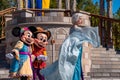 Mickey, Minnie and Elsa in Mickeys Royal Friendship Faire in Magic Kingdom 40