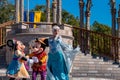 Mickey, Minnie and Elsa in Mickeys Royal Friendship Faire in Magic Kingdom 42