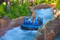 People enjoying river attraction ride Infinity Falls at Seaworld Marine Theme Park 2 Royalty Free Stock Photo