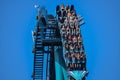 People having fun amazing Mako roller coaster at Seaworl. 1 Royalty Free Stock Photo