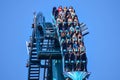 People having fun amazing Mako roller coaster at Seaworl. 2. Royalty Free Stock Photo