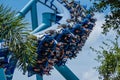 People enjoying having fun Manta Ray rollercoaster at Seaworld 4 Royalty Free Stock Photo