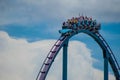 People enjoying riding Mako rollercoaster during summer vacation at Seaworld 6