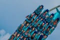 People having fun amazing Kraken rollercoaster at Seaworld 23 Royalty Free Stock Photo