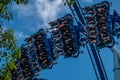 Excited faces of people having fun Manta Ray rollercoaster at Seaworld 3