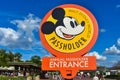 Annual Passholder sign on lightblue sky background in Magic Kingdom at Walt Disney World .