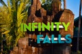 Infinity Falls sign at Seaworld in International Drive area.