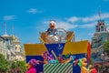 Donald Duck in Mickey and Minnie`s Surprise Celebration parade on lightblue sky background at Walt Disney World  14 Royalty Free Stock Photo